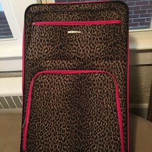 Rockland Cheetah Print Suitcase
